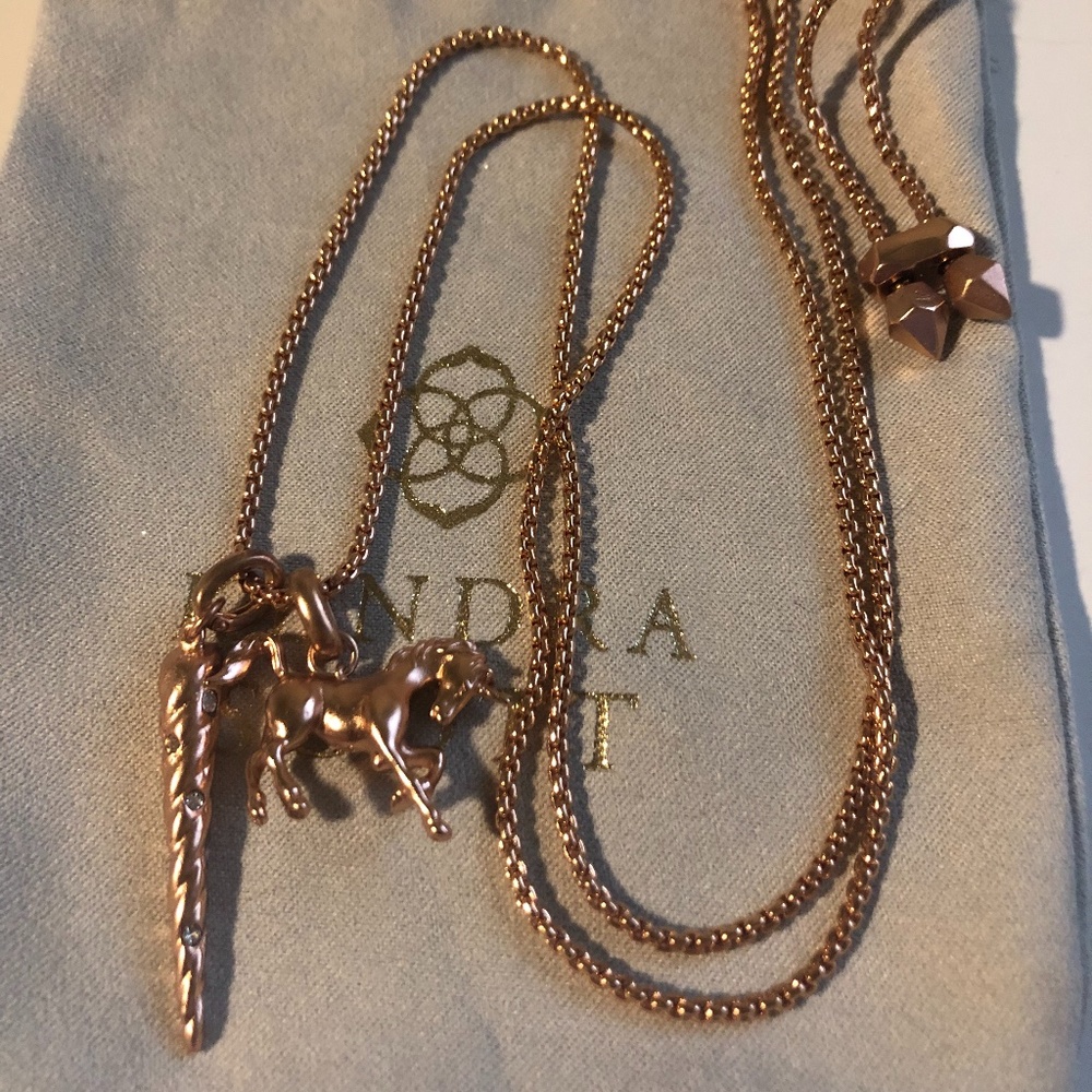 Unicorn and Horn Charm Necklace - KS